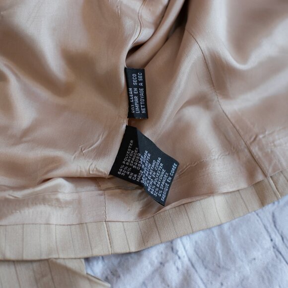 Jones New York Set Suit Dress and Blazer Jacket Striped Petite Tan Beige Size 12 - Picture 12 of 15